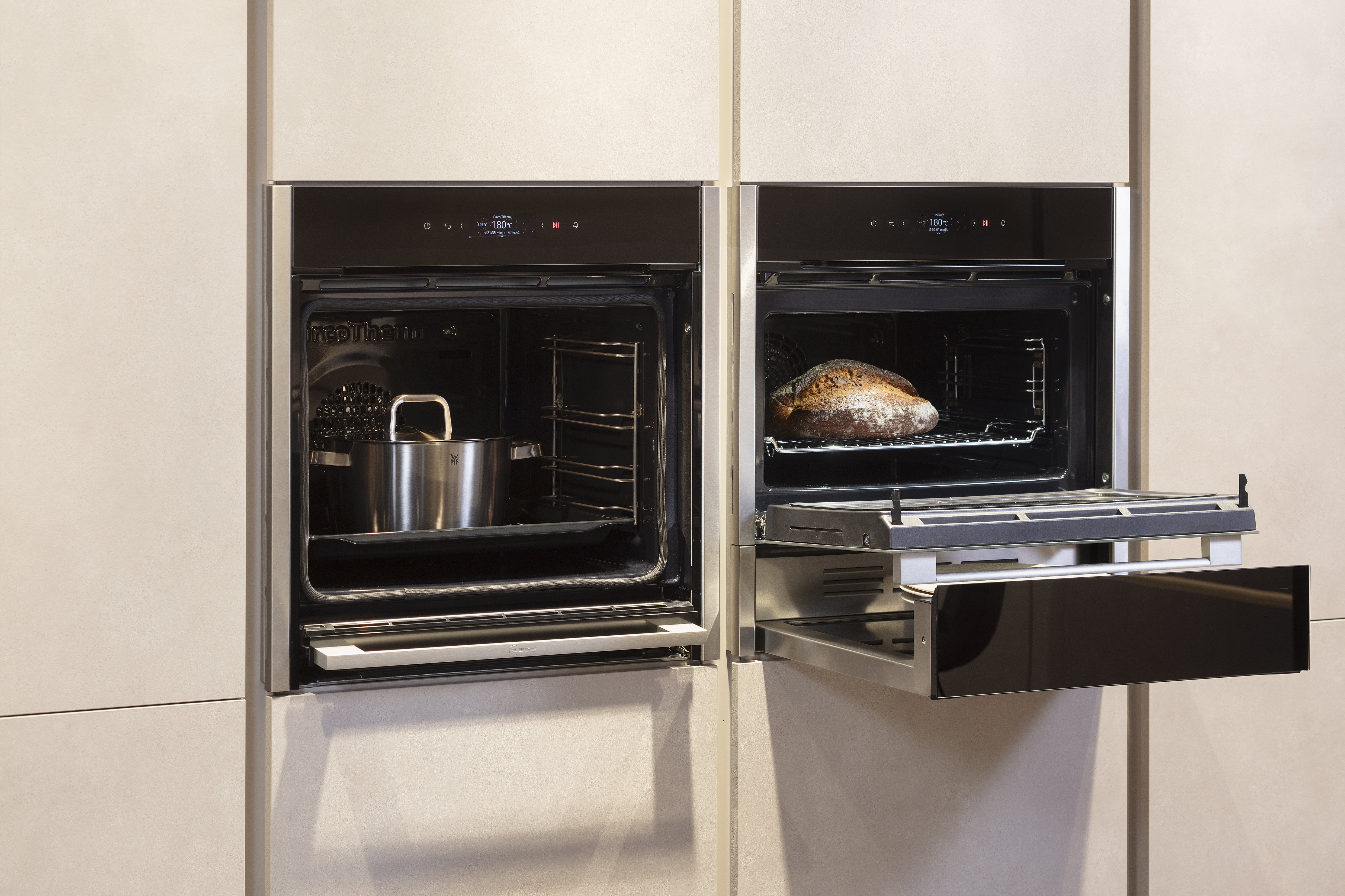 2023 Nobilia Küche RIVA in Beton-Sand Einbaugeräte NEFF